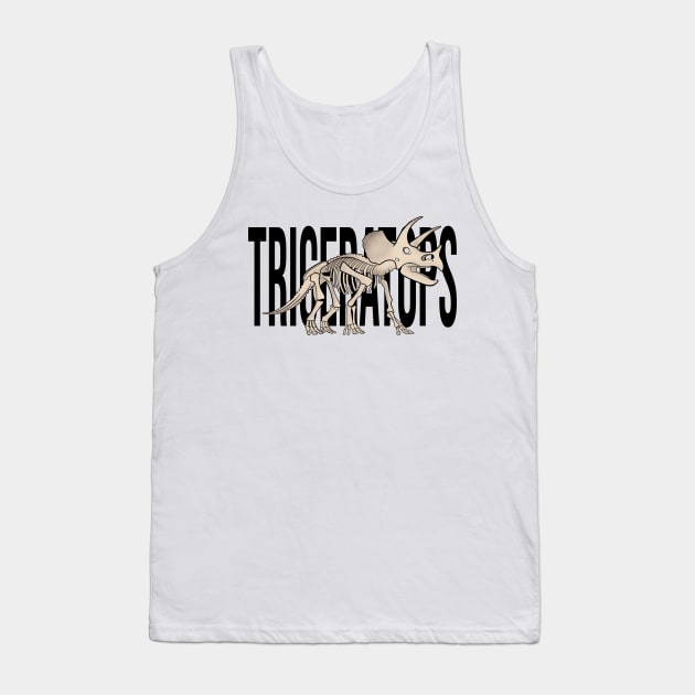 Triceratops Skeleton Dinosaur Tank Top by JBeasleyDesigns